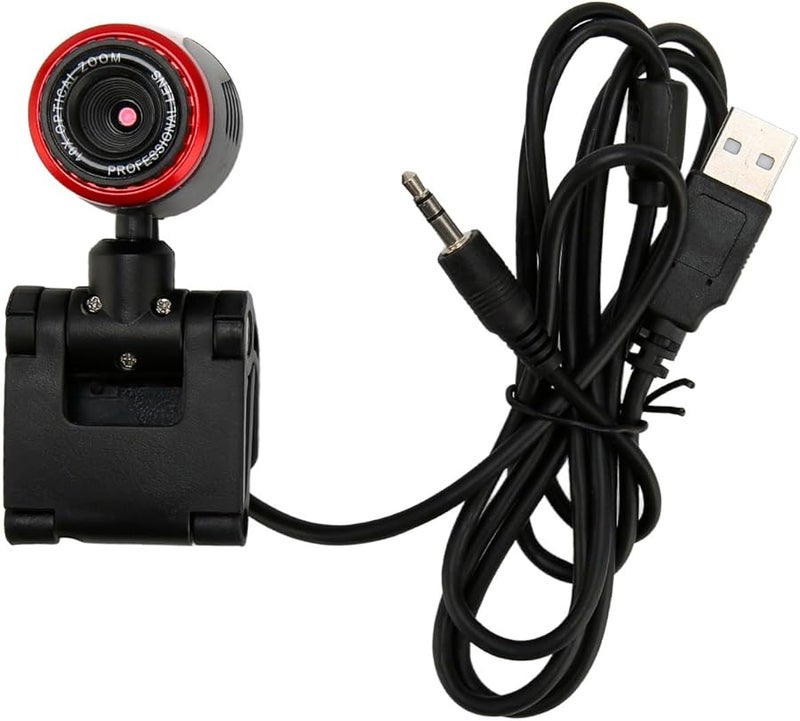 كاميرا ويب عالية الدقة USB 2.0 مع دوران 360 درجة لأجهزة الكمبيوتر المحمولة، توازن أبيض تلقائي للمكالمات المرئية والاجتماعات عبر الإنترنت - Image 5